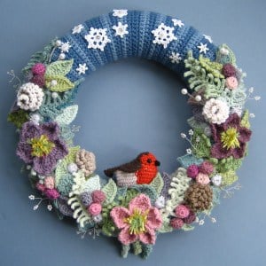 Attic24 Lucy crochet blogger and designer christmas wreath