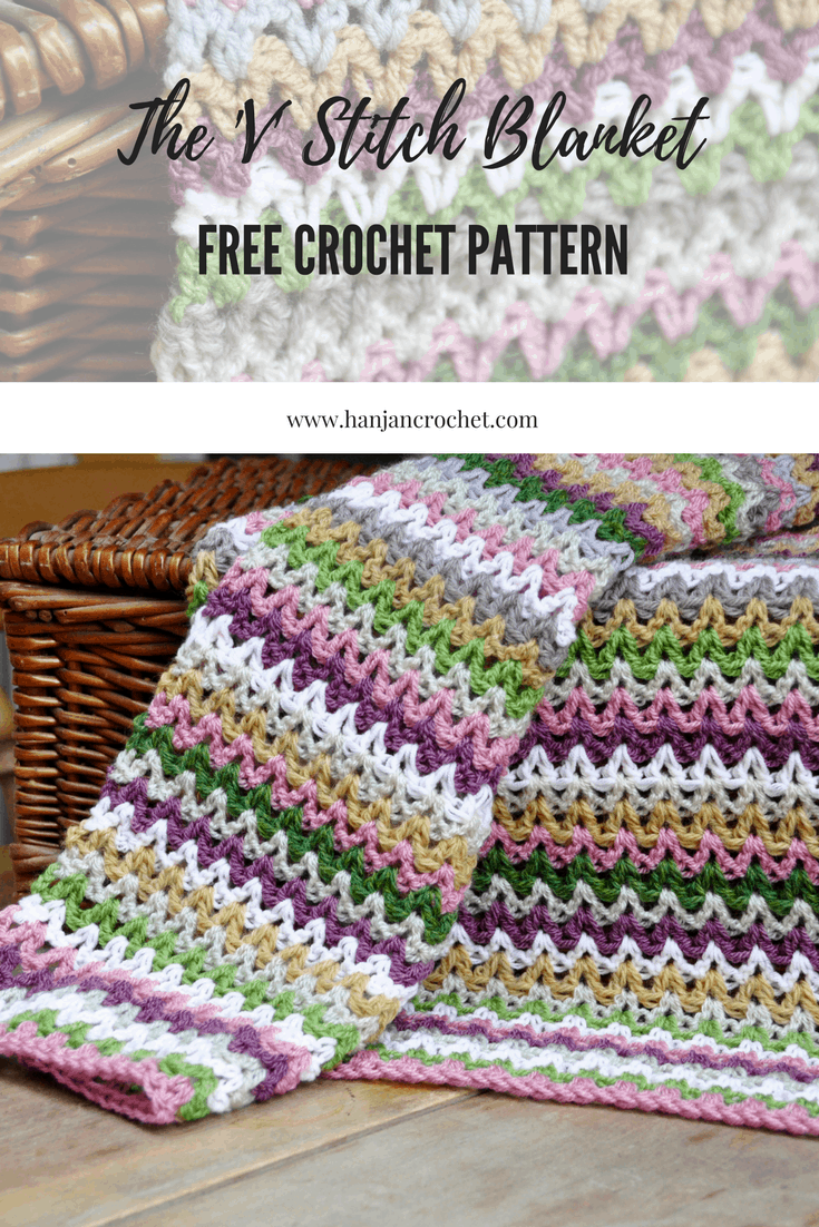 V stitch crochet tutorial blanket free crochet pattern