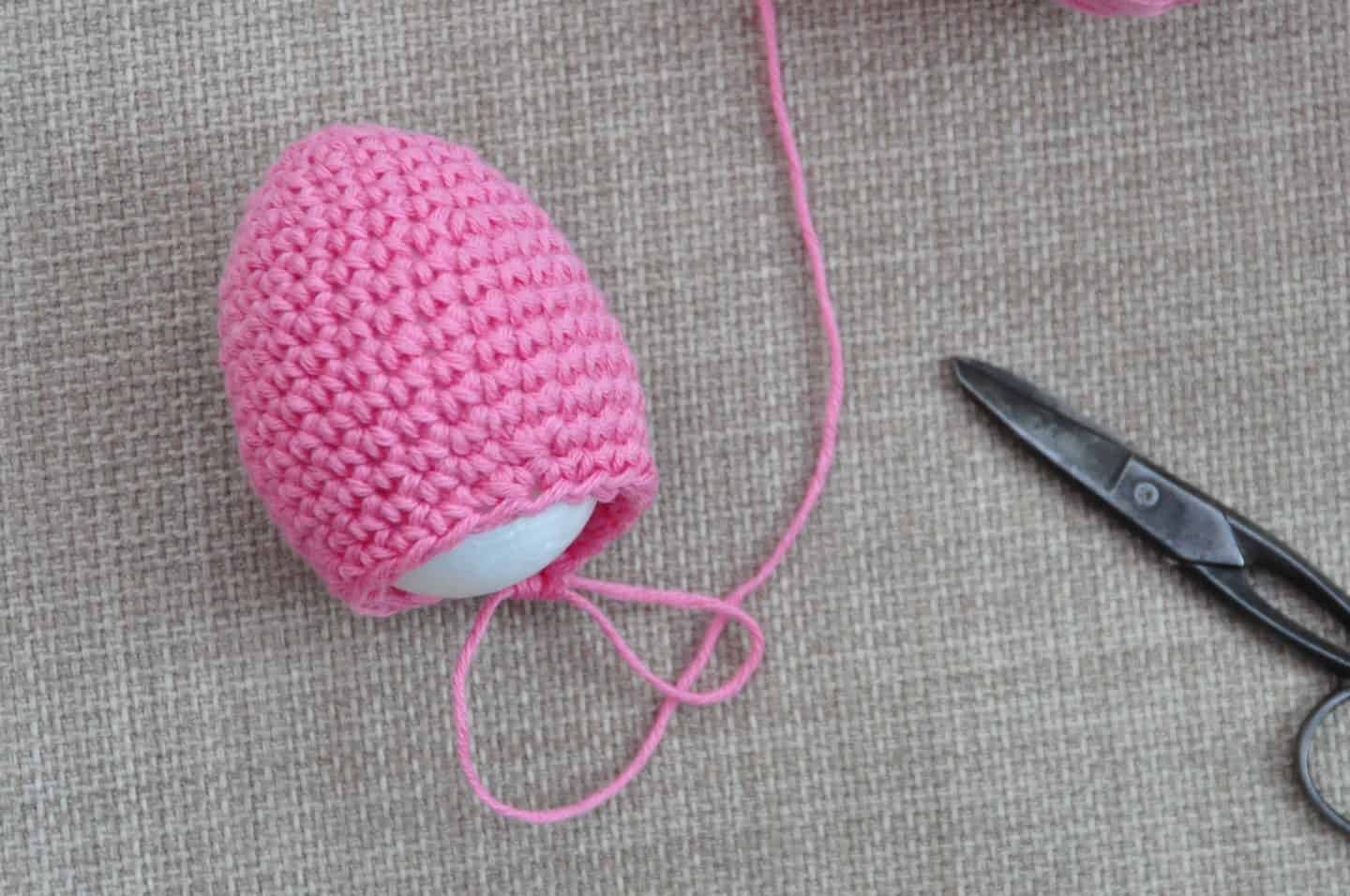 crochet easter egg pattern in pink