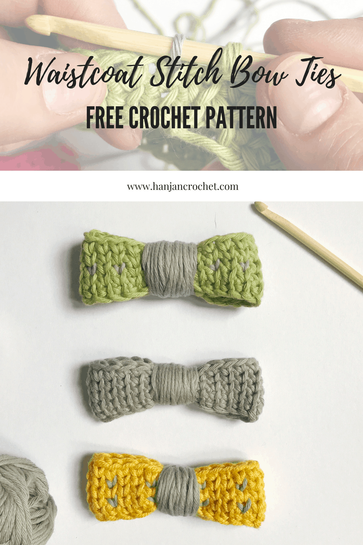 waistcoat stitch crochet bow ties free crochet pattern 