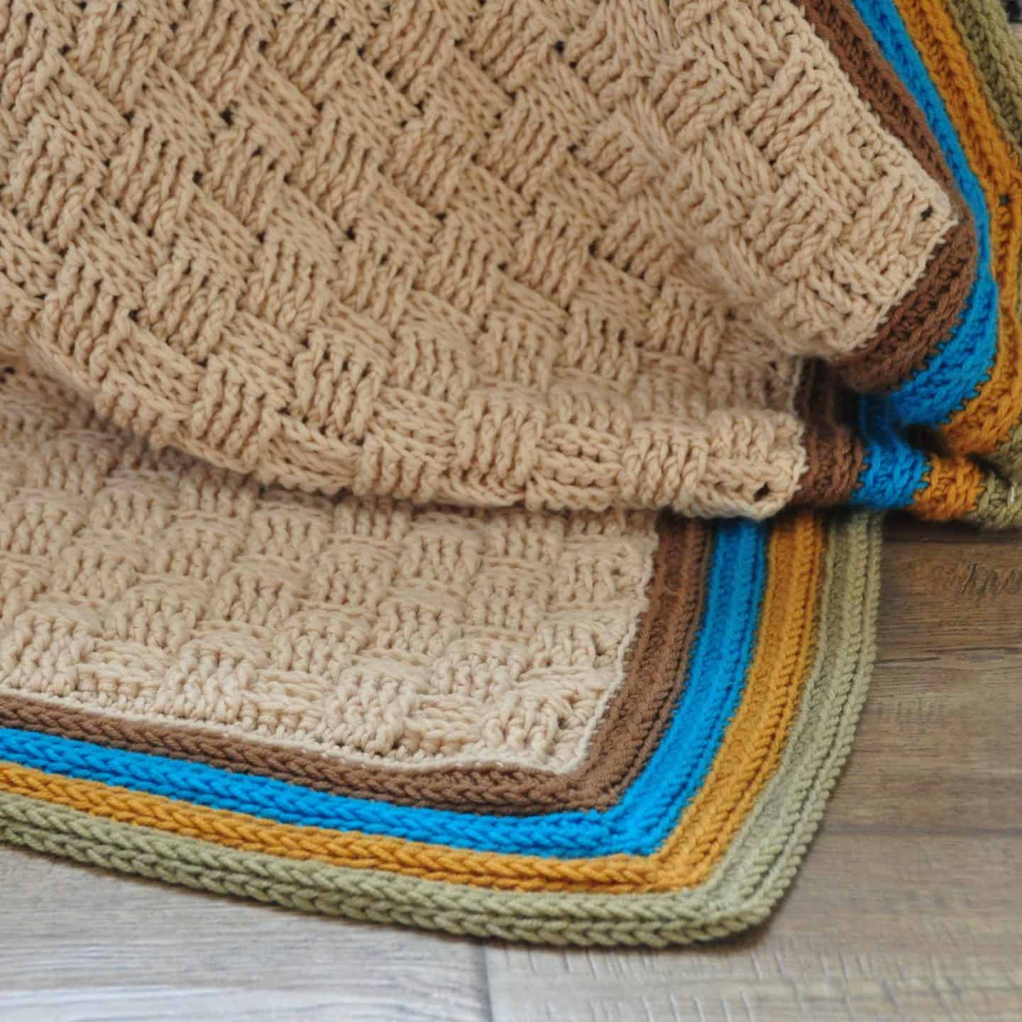 retro baby blanket crochet basketweave blanket free crochet pattern
