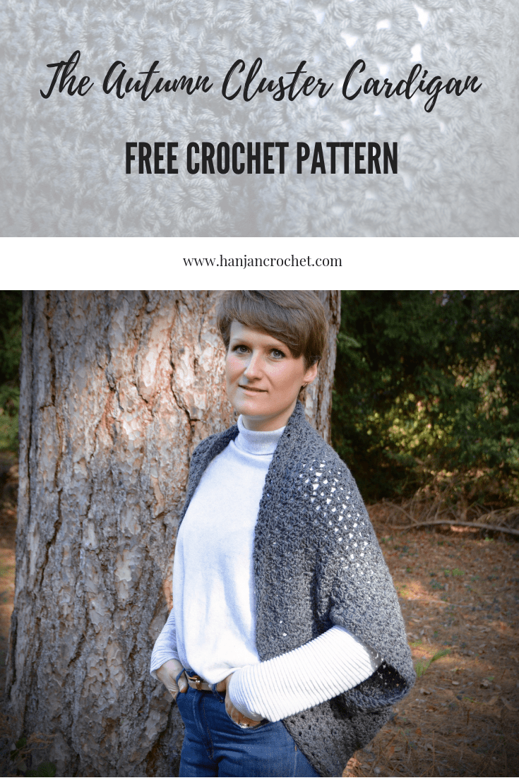 free crochet pattern autumn cluster cardigan Hannah Cross