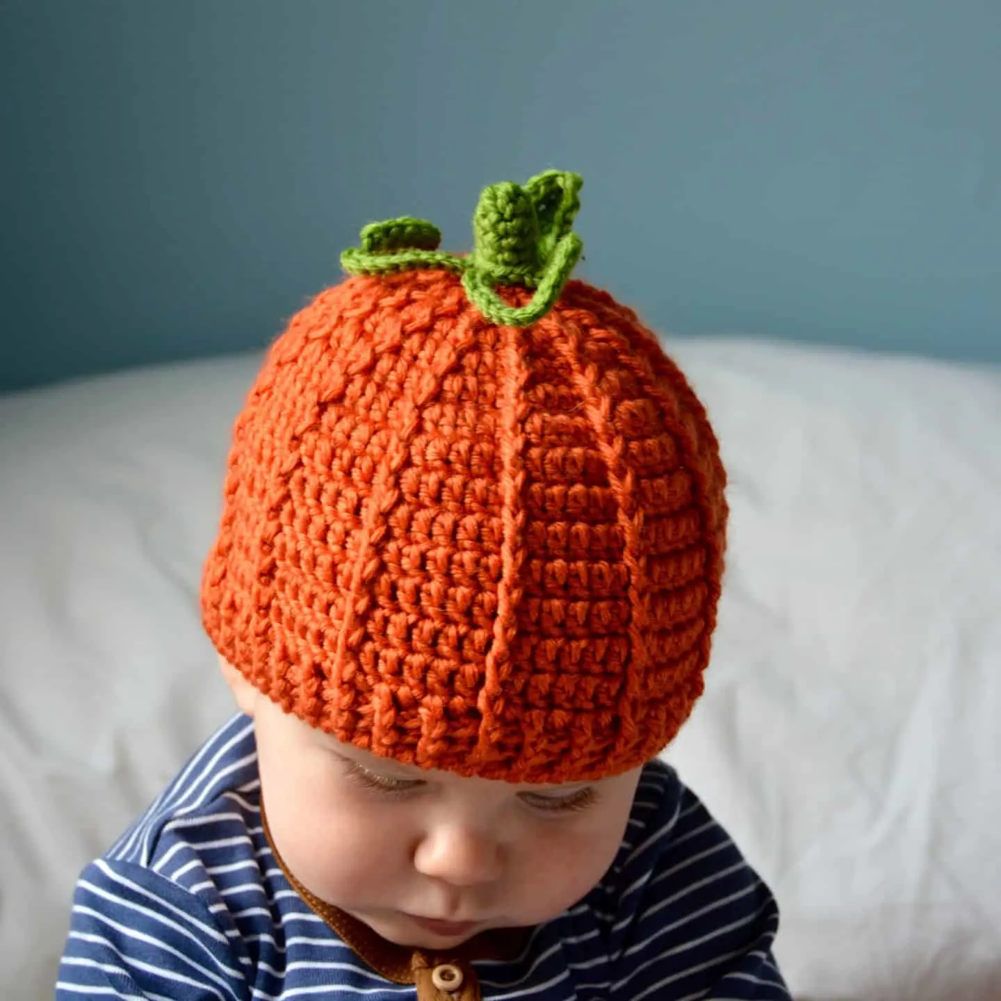 Pumpkin beanie hat free crochet pattern