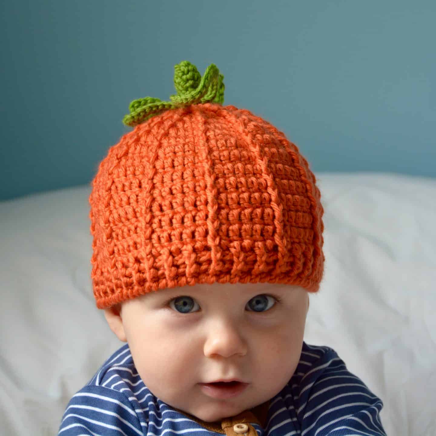 Pumpkin beanie hat free crochet pattern by HanJan Crochet 