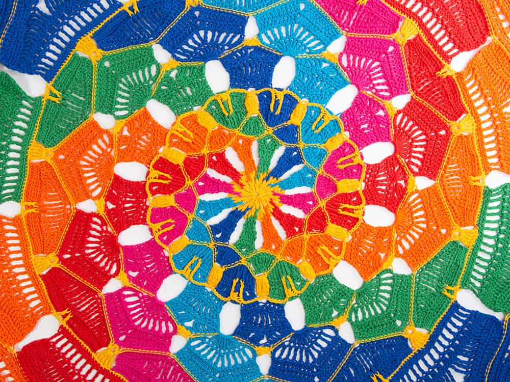 Kaleidoscope Mandala Throw CAL by Hannah Cross free crochet pattern 