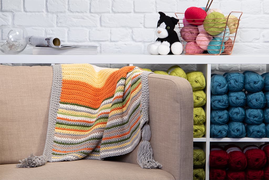 Herringbone Chunky Throw Crochet Pattern - Tutorial - A More