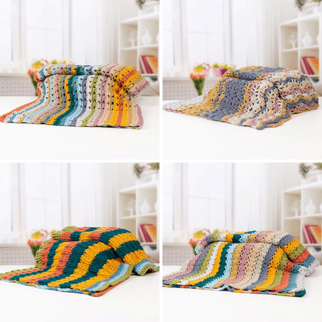 Afternoon Tea Blanket Collection by Hannah Cross HanJan Crochet for Deramores. Free crochet blanket patterns, learn to crochet, easy crochet blanket, vintage crochet blanket, 