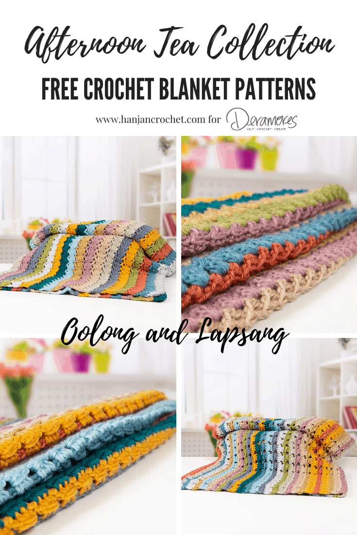 Afternoon Tea Blanket Collection by Hannah Cross HanJan Crochet for Deramores. Free crochet blanket patterns, learn to crochet, easy crochet blanket, vintage crochet blanket