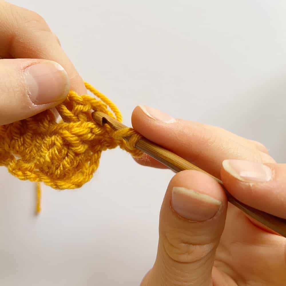 Learn to crochet the Cabbage Stitch with HanJan Crochet. A free step by step photograph tutorial to learn to crochet for beginners. The post also includes information about the free Oolong Blanket free crochet pattern by Hannah Cross.