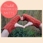 Beginner crochet fingerless mitts pattern.