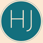 The hj crochet logo in a teal circle.