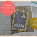 Papercut card with crochet pattern for mother's day.