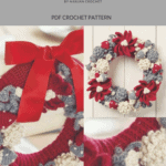 Christmas Wreath, Festive, Project, Pattern, Tutorial, Poinsetta Wreath, Crocheted Gift crochet pattern by Hannah Cross