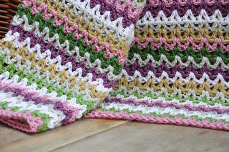 The Yarn Stash Series – Learn to crochet the V Stitch with a free blanket pattern