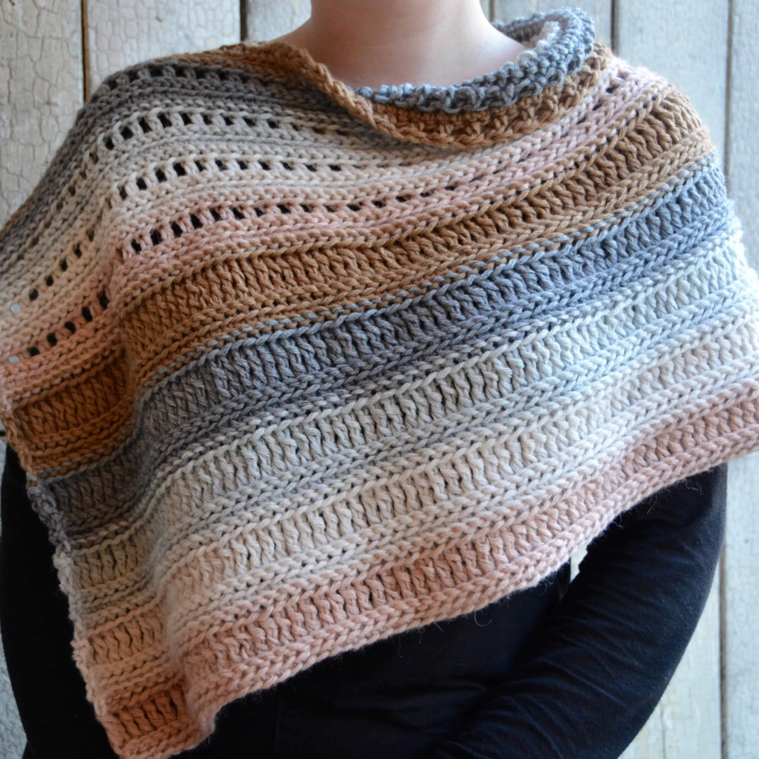 Coffee Shop Wrap crochet poncho pattern