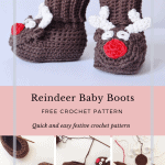 Reindeer Crochet Baby Booties Pattern