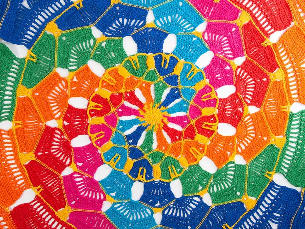 Kaleidoscope Mandala Throw CAL by Hannah Cross free crochet pattern