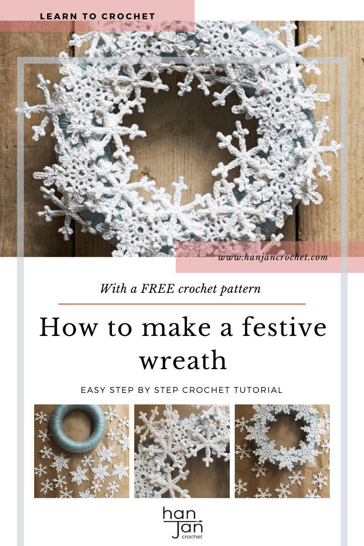 Snowflake Wreath how to crochet 1