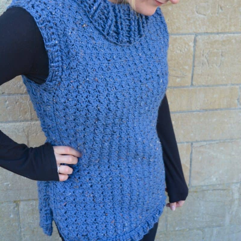 Tweed Crochet Pullover – a free, easy crochet poncho pattern
