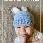 baby wearing crochet bunny hat