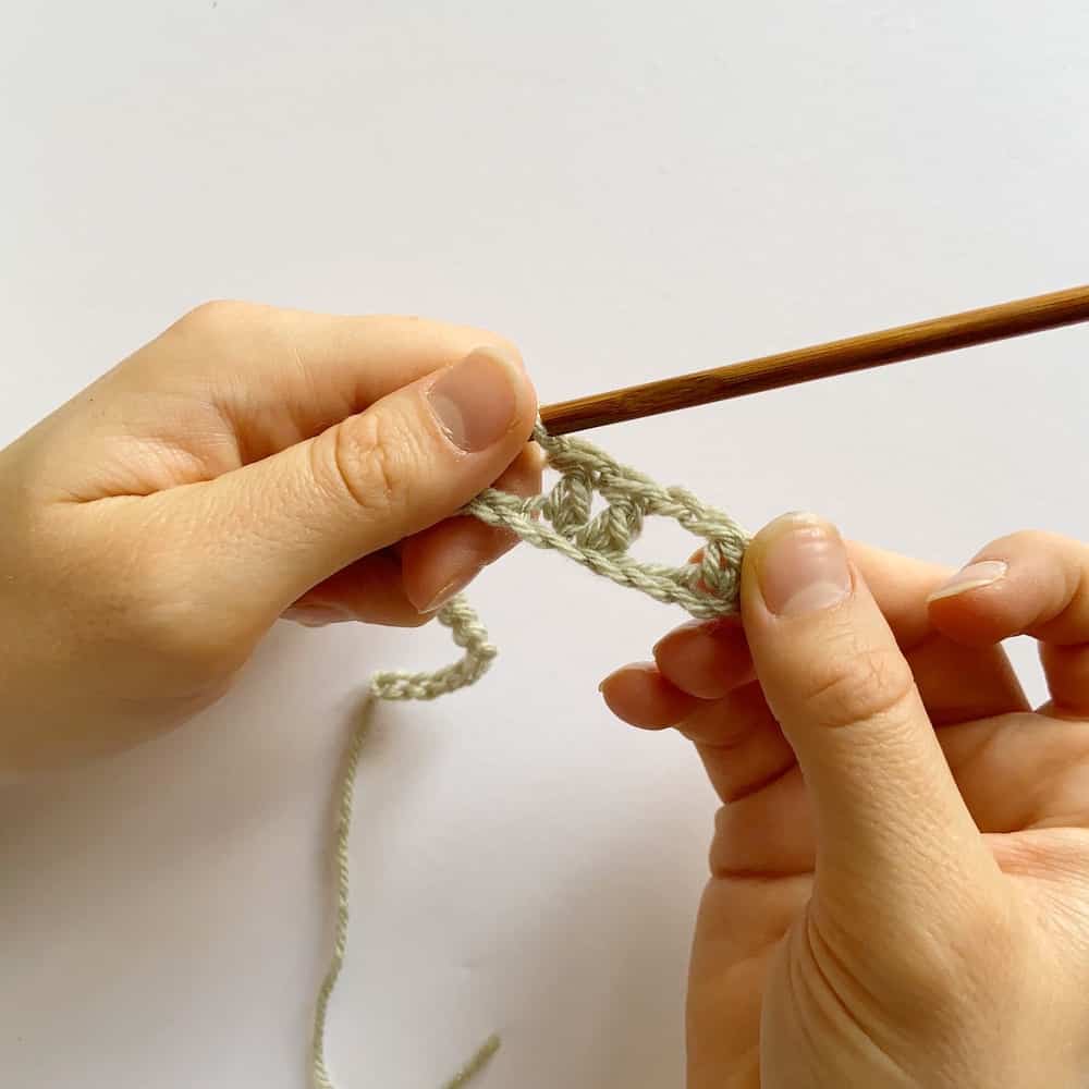 A person is crocheting a pattern.