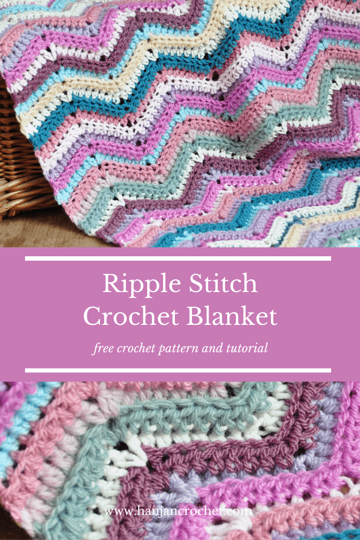 Learn to crochet the ripple stitch with this free crochet tutorial and crochet blanket pattern in both UK and US terms. Feel the retro decor vibe with bright colours or choose classic tones to make your crochet blanket perfect for you. Great for beginner crocheters. 
