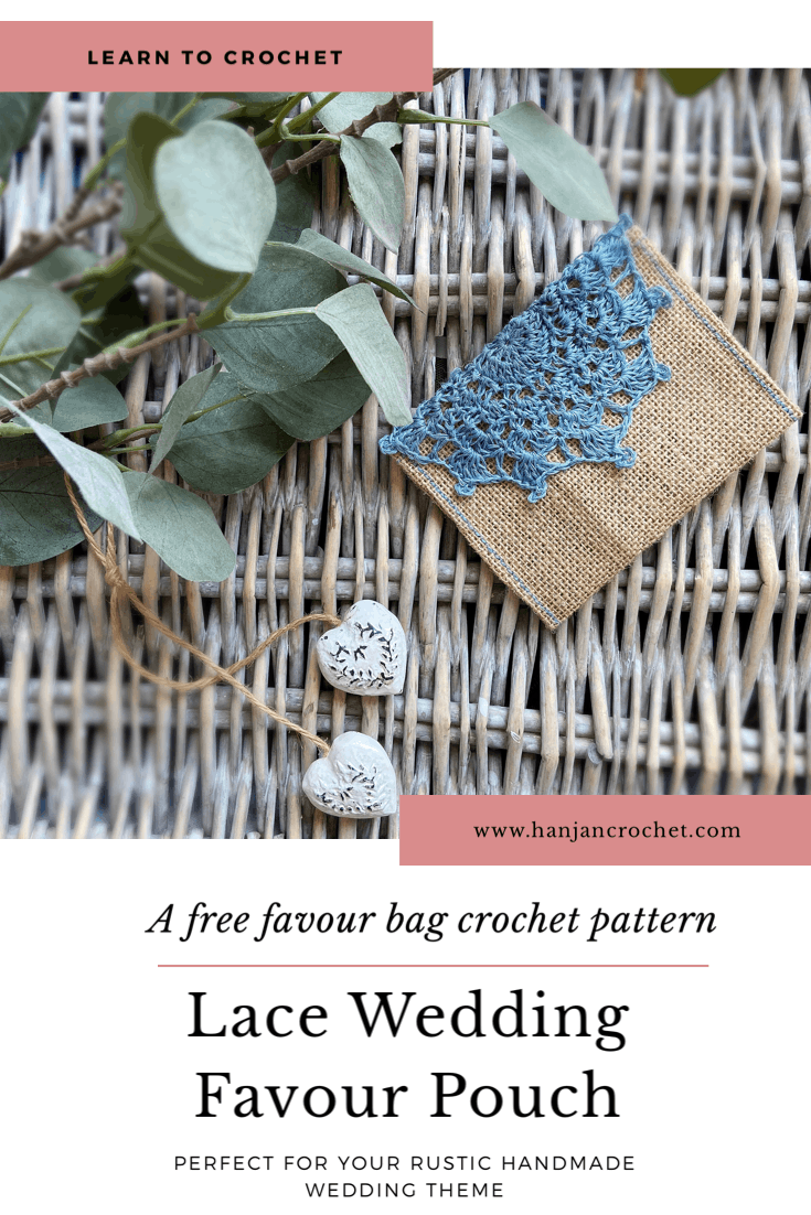 Enjoy this free pattern for crochet wedding favour bags to make for any sophisticated wedding theme. Learn to crochet this linen thread mandala and hessian wedding favour bag to add to your handmade wedding.