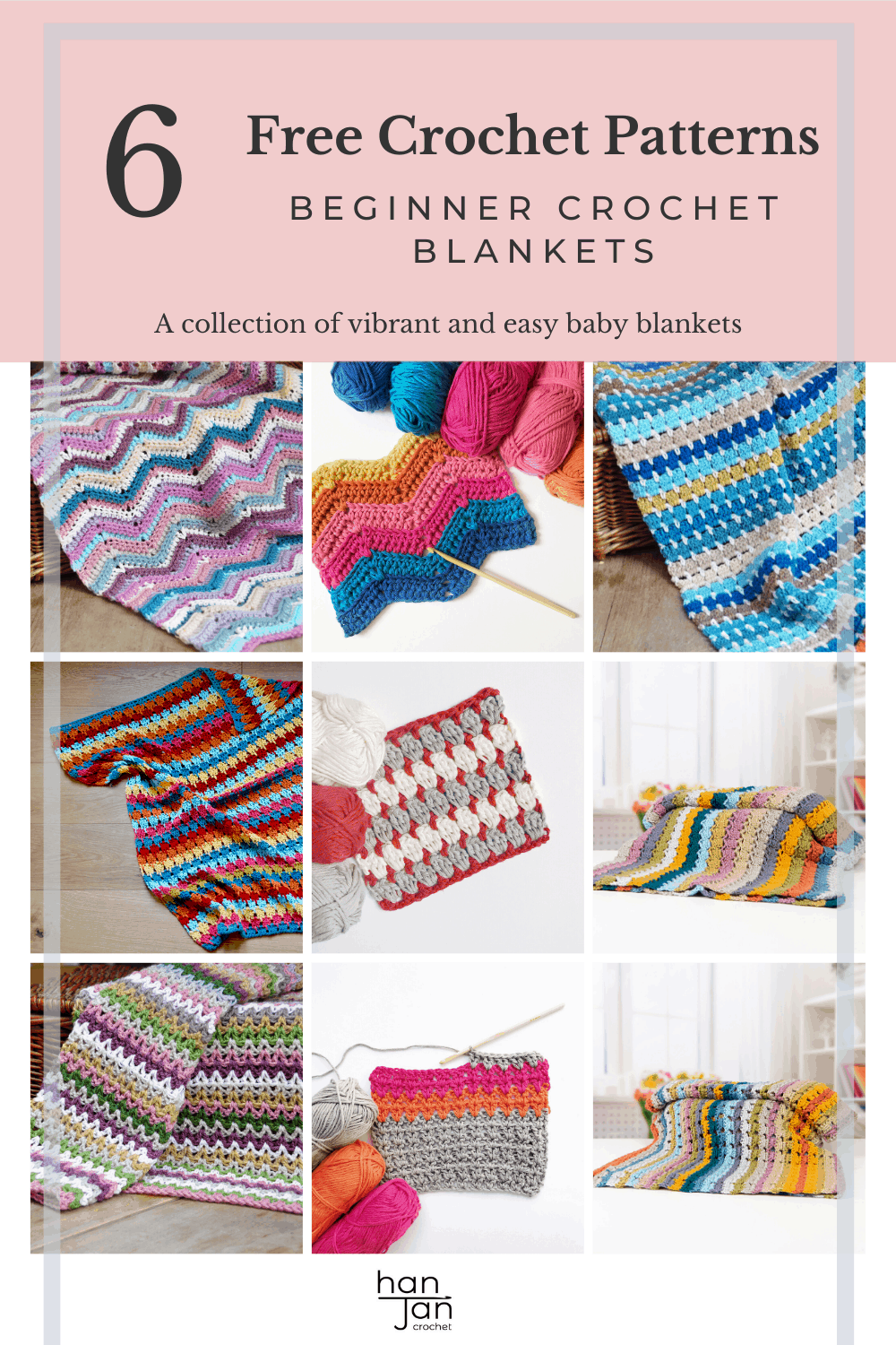 Learn to crochet with these six free easy crochet blanket patterns for beginners. Get advice on where to start, and learn the V stitch, ripple stitch, granny block stitch, larksfoot stitch, cabbage patch stitch and cable stitch in these easy crochet patterns and tutorials.