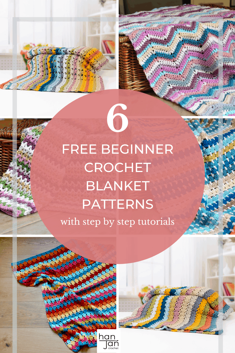 Learn to crochet with these six free crochet blanket patterns for beginners. Get advice on where to start, and learn the V stitch, ripple stitch, granny block stitch, larksfoot stitch, cabbage patch stitch and cable stitch in these easy crochet patterns and tutorials.