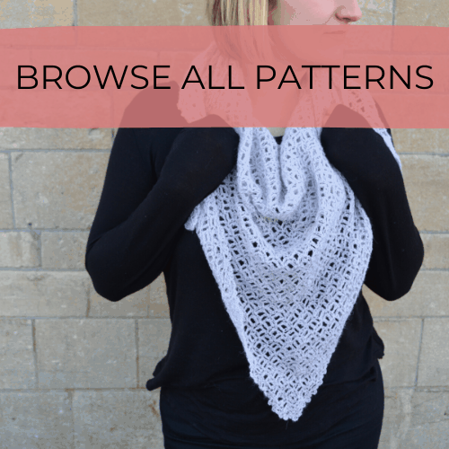C2C corner to corner crochet shawl in grey 