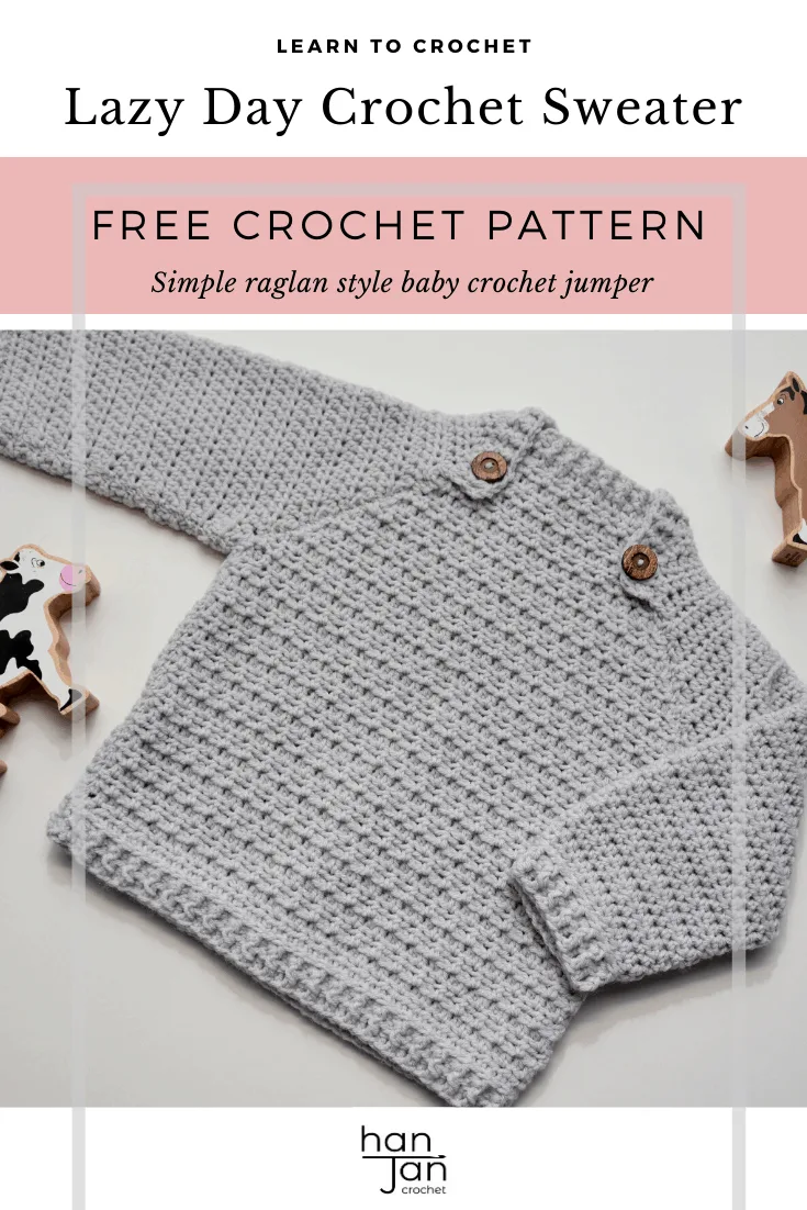 Easy Crochet Baby Pattern The Lazy Day Sweater Hanjan Crochet