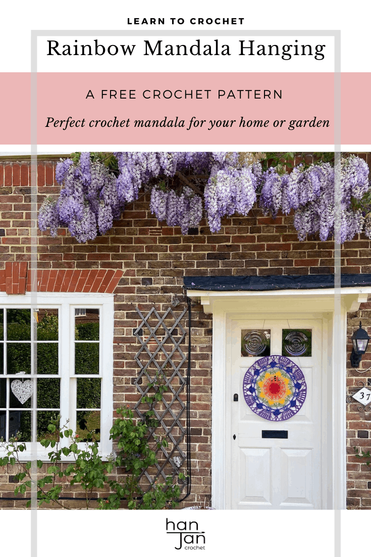 Add a burst of colour to your life with this beautiful crochet rainbow mandala hanging pattern by HanJan Crochet. It's the perfect wall hanging or door hanging to give a pop of colour and energy to your home. A free crochet mandala pattern for everyone to enjoy.