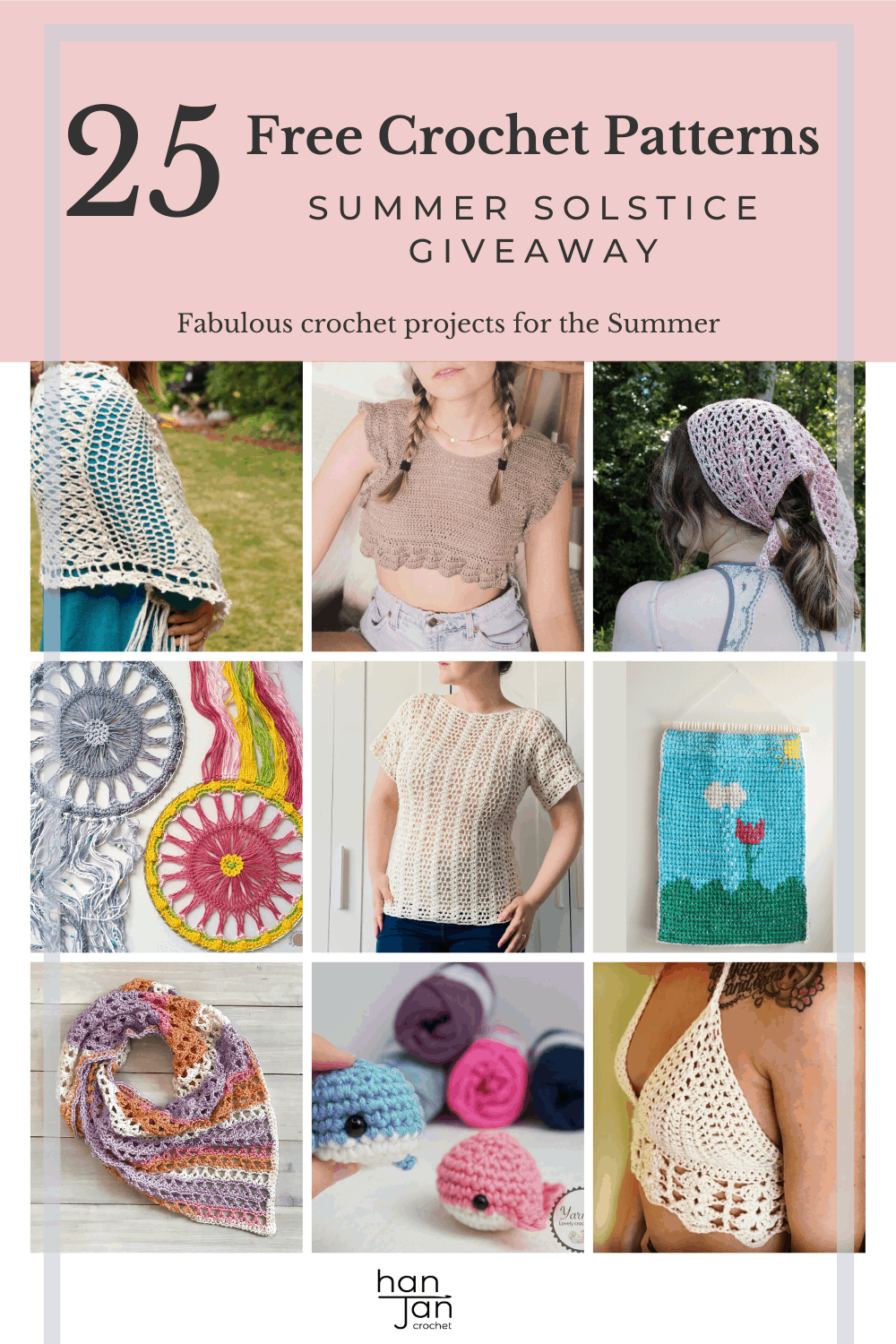 Enjoy 25 free Summer crochet patterns in the Summer Solstice Giveaway! Including cardigans, shawls, bags, amigurumi, homeware and accessories, there is something for everyone in this fabulous pattern giveaway. 