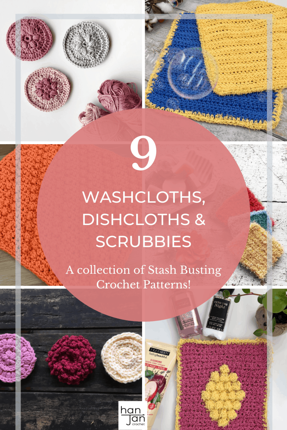9 easy crochet washcloth, dishcloth and scrubbie patterns