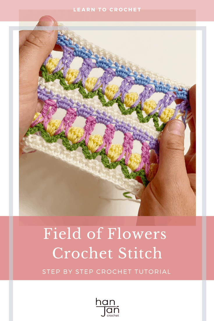 field of flowers crochet stitch tutorial