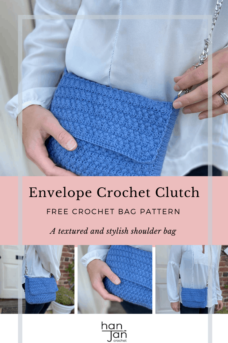 denim blue crochet shoulder bag with texture detail