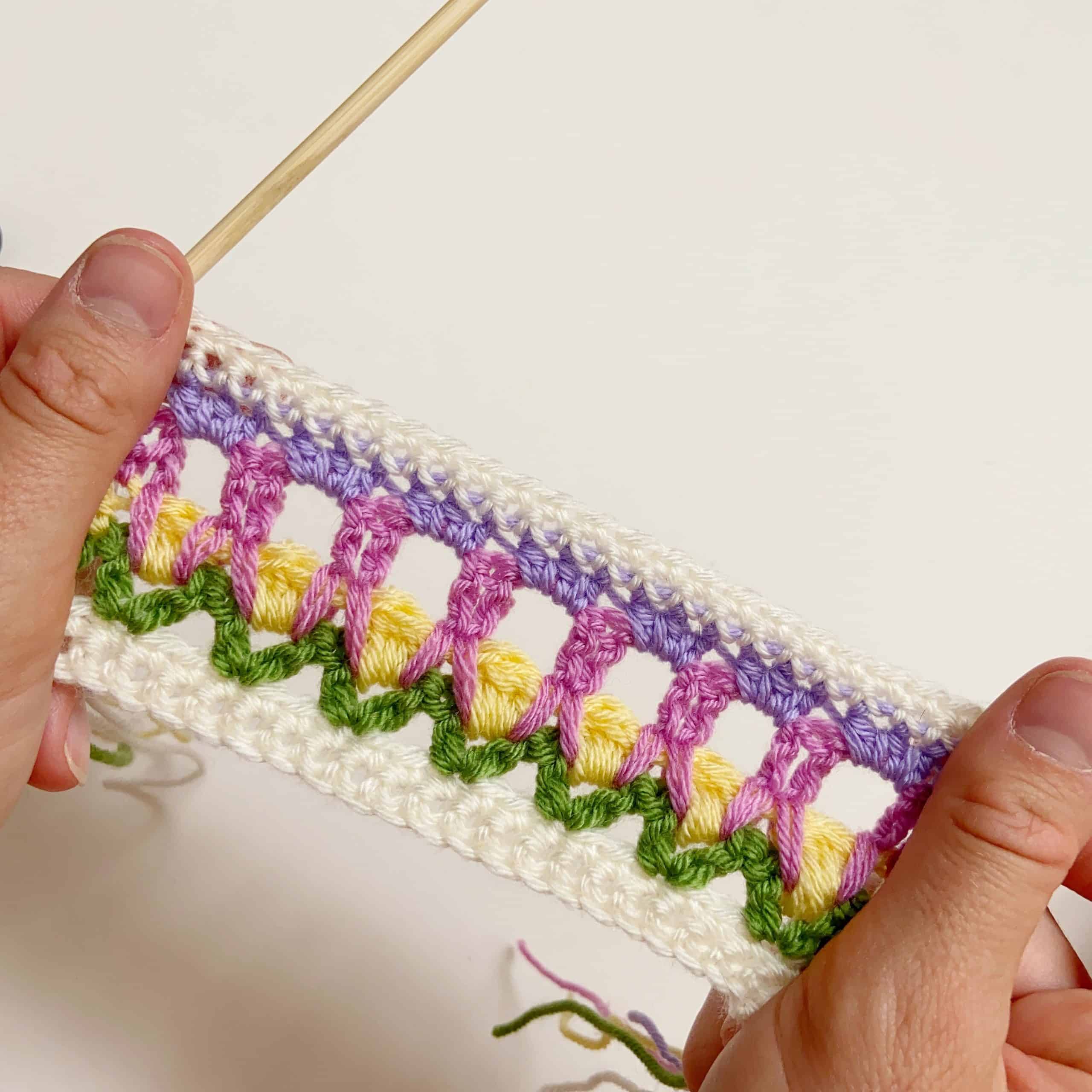 field of flowers crochet stitch