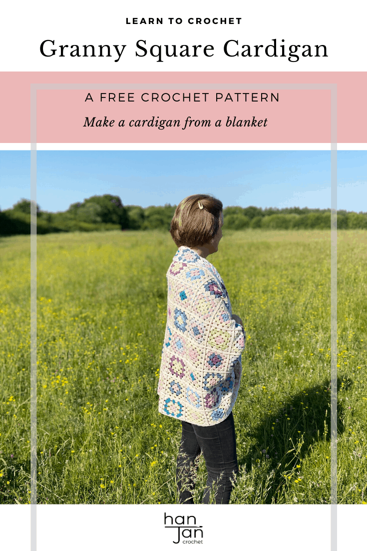 learn to crochet a granny square blanket cardigan