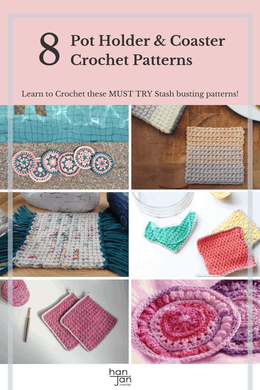 8 free crochet coaster and pot holder patterns
