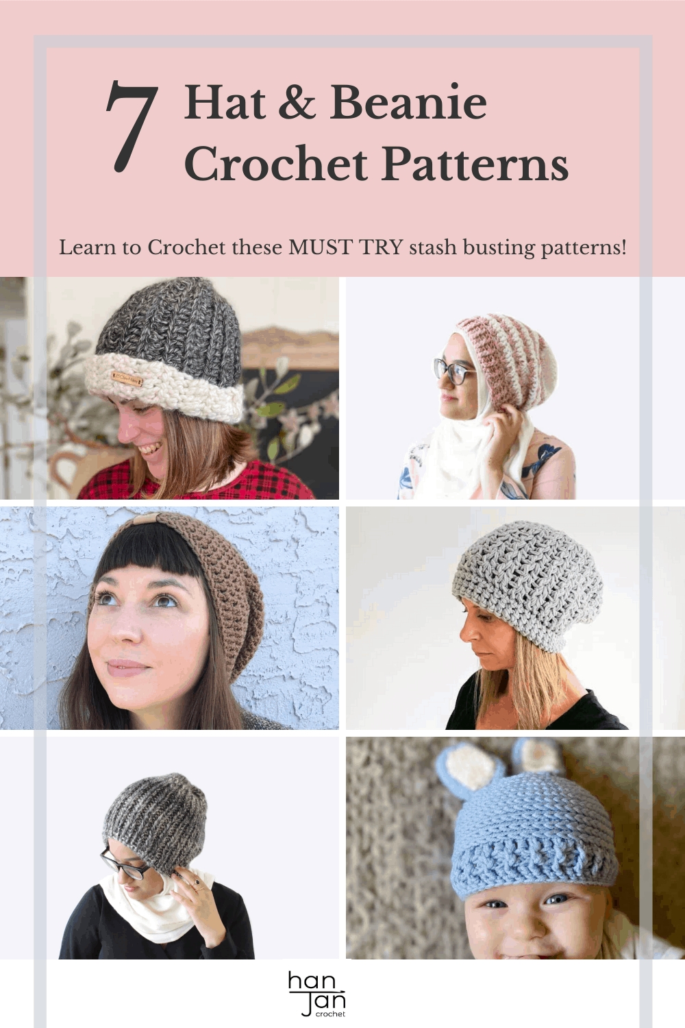 7 Easy Crochet Hat and Beanie Patterns for all the family