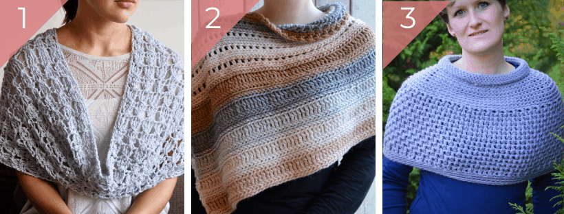 crochet cowl, wrap and cape