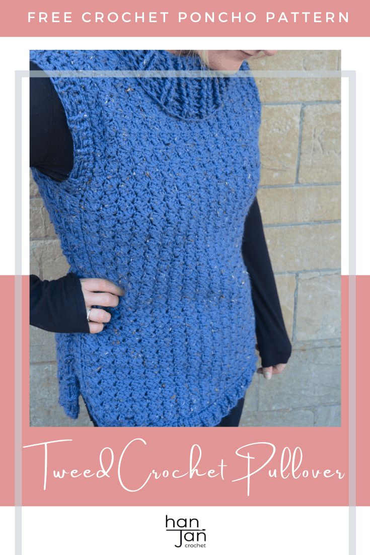 Tweed Crochet Pullover Poncho Pattern 2