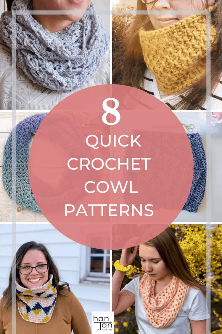 collection of 8 crochet cowl patterns