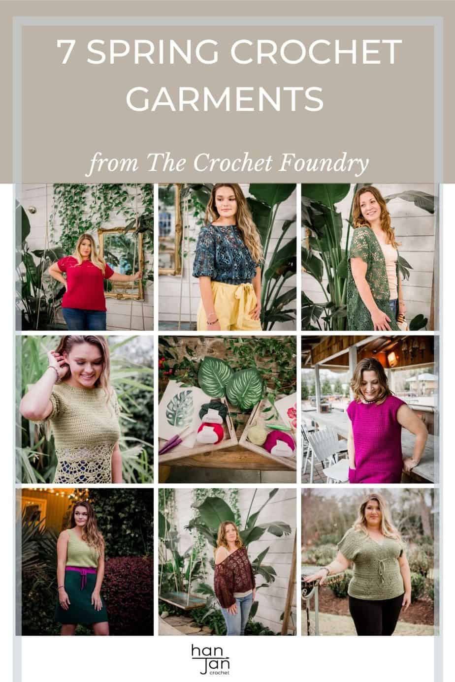 spring crochet garment collection modelled by plus size women