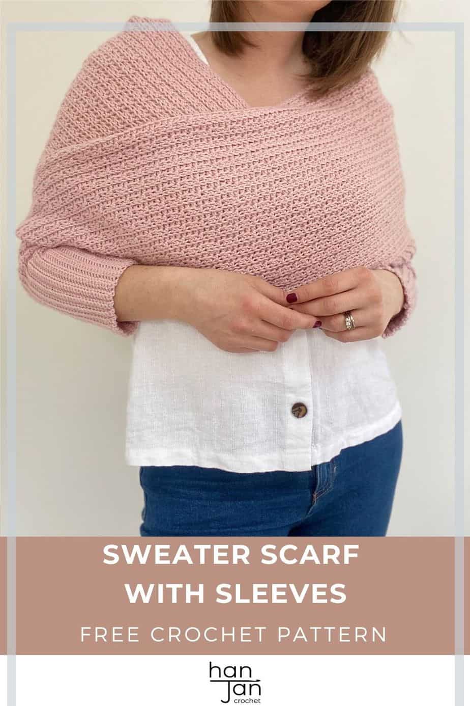 Crochet scarf with sleeves Clearance