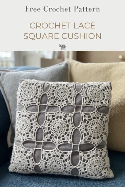 Delicate Crochet Lace Square Motif Cushion Pattern | HanJan Crochet