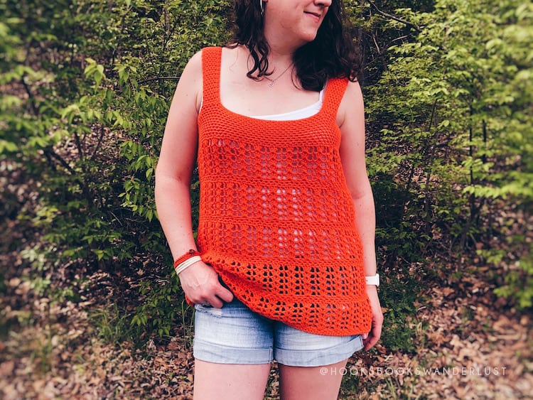 Iris tank, crochet lace vest top pattern