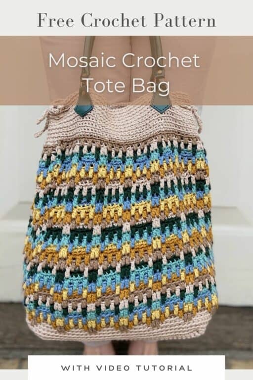 Hayden Bag - Free Mosaic Crochet Tote Bag Pattern | HanJan Crochet