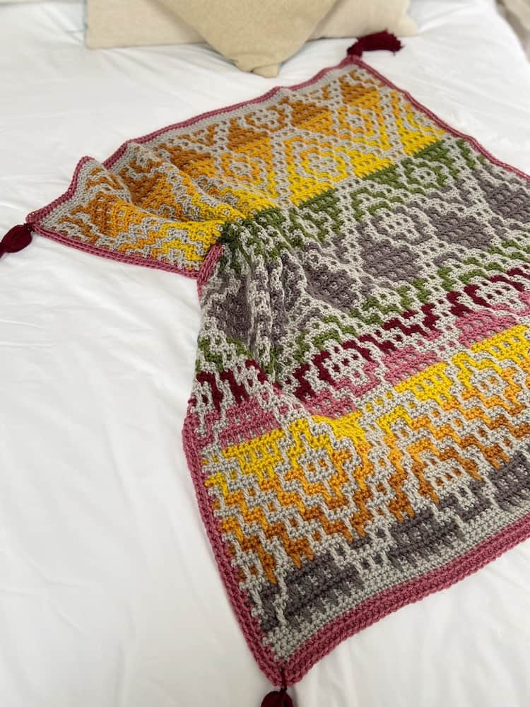 large mosaic crochet blanket 