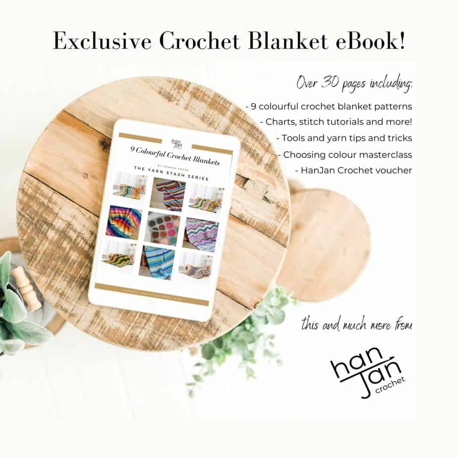 image showing information about 9 colourful crochet blanket patterns ebook